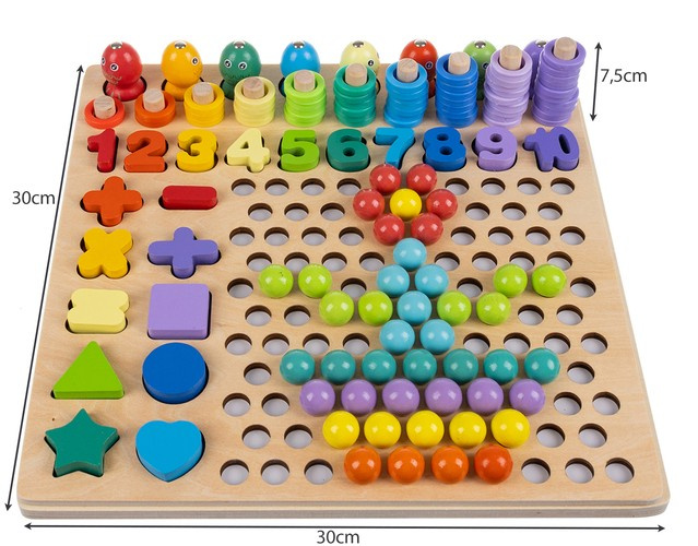 Dřevěné puzzle hádanky - učíme se barvy, tvary a počítáme, obrázek 4
