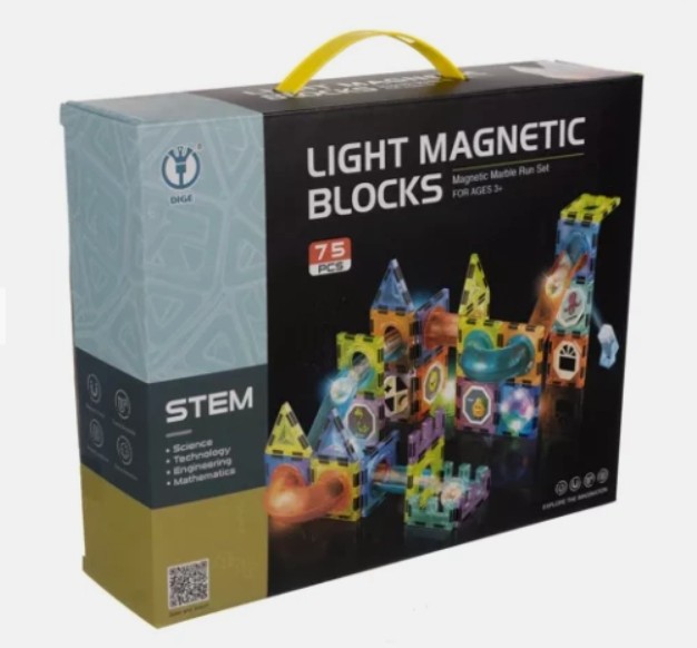 Magnetická stavebnice s dráhou pro kuličku - 77 dílků, obrázek 3