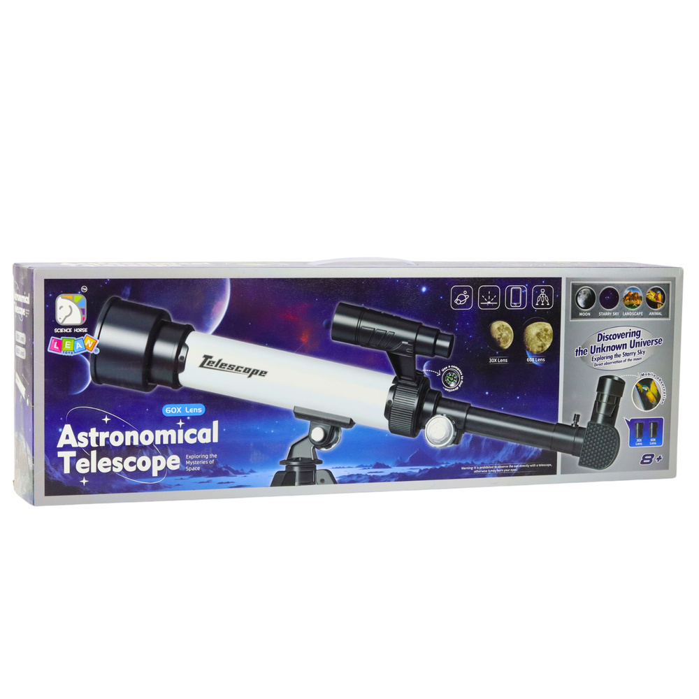 Dětský astronomický dalekohled se stativem a držákem na telefon – 30x / 60x zvětšení, obrázek 2