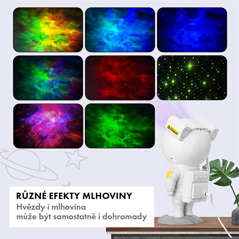 Kosmonaut- otočný světelný projektor noční oblohy a polární záře.., obrázek 3