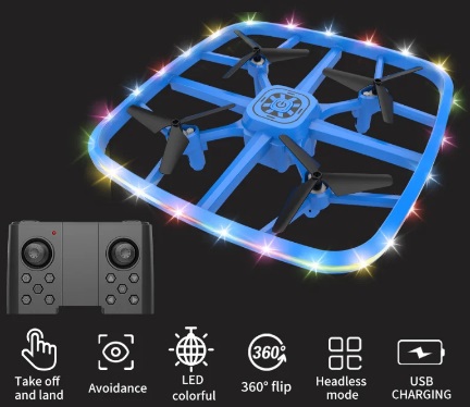Mini RC dron Kvadrokoptéra na dálkové ovládání, detekce překážek., obrázek 2