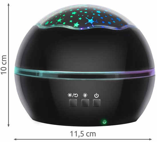 Noční lampa - LED projektor s hvězdnou oblohou, otočná kopule, 4 barvy., obrázek 4